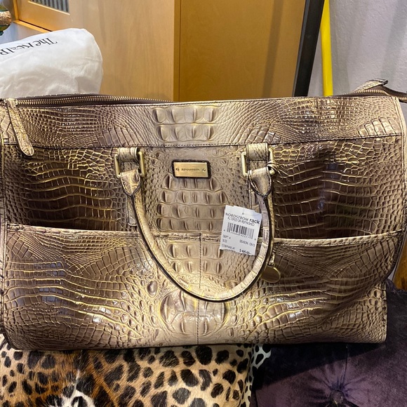BRAHMIN weekender bag in beautiful croc embossed NWT